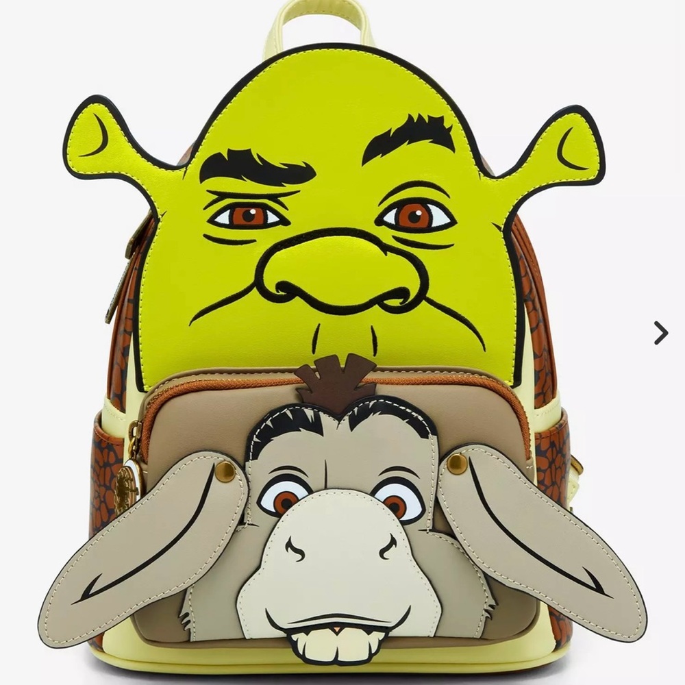 Loungefly Shrek and Donkey Kids Backpack - Green and Brown